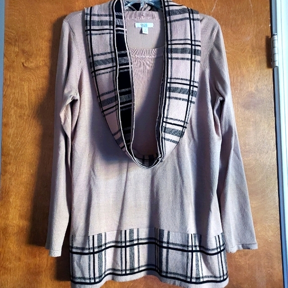 croft & barrow Sweaters - Croft & Barrow Plaid Sweater+Scarf Combo